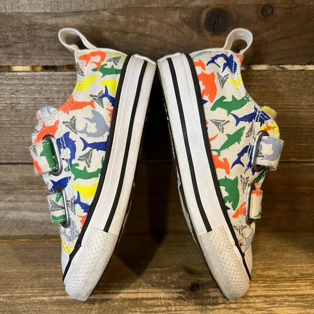 Little Kids Converse‎ CTAS Multicolor Shark Print Sneakers Shoes Size 6 C GUC